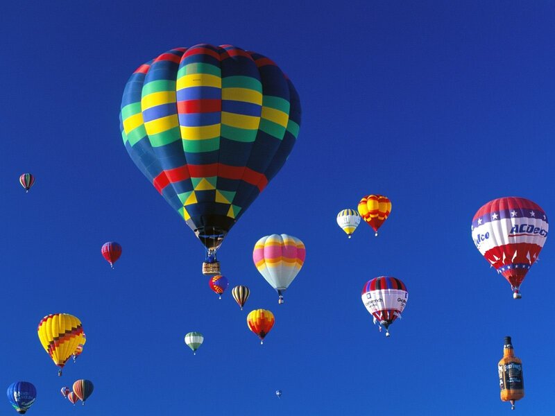 Hot air balloons in the sky