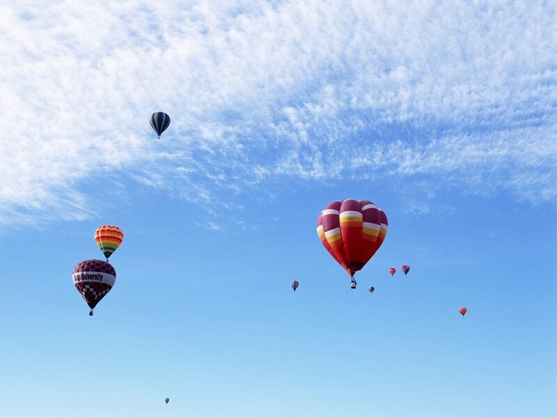 Hot air balloons in the sky
