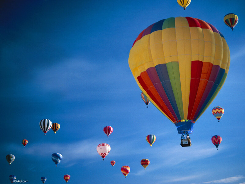 Hot air balloons in the sky