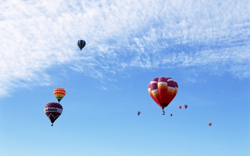 Hot air balloons in the sky
