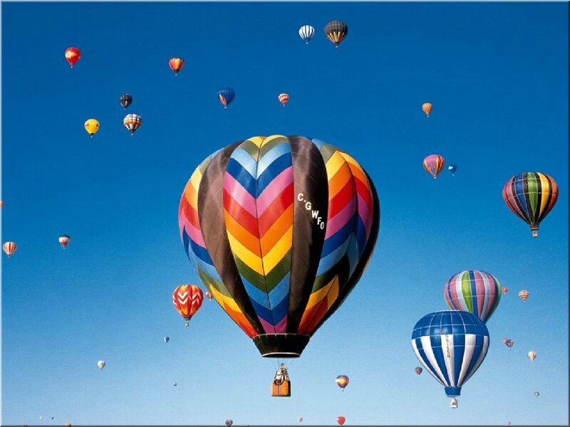 Hot air balloons in the sky