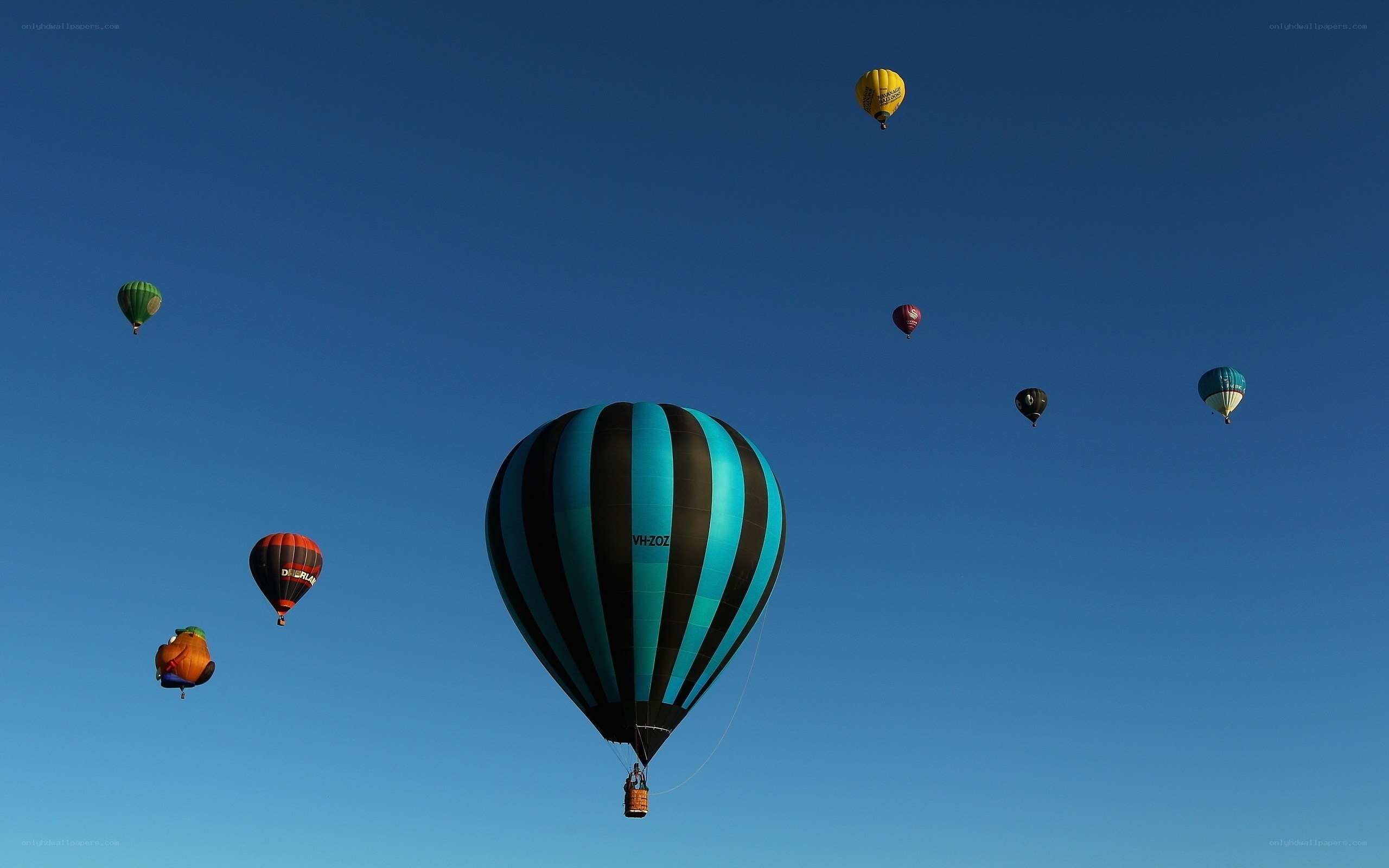 Hot air balloons in the sky