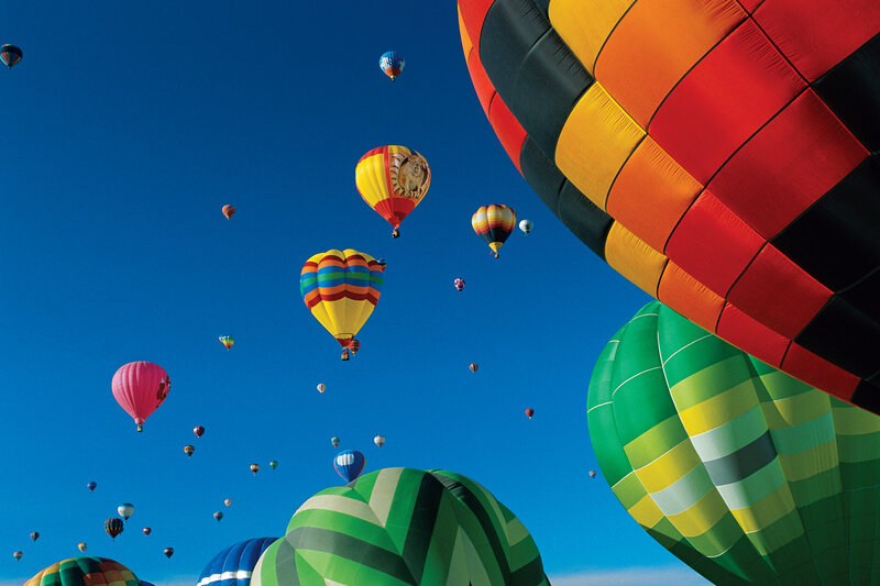 Hot air balloons in the sky