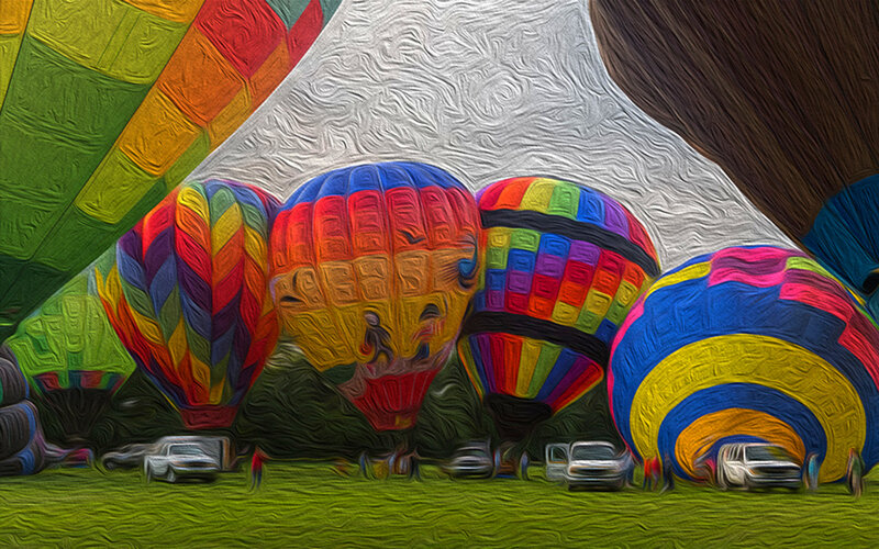Hot Air Balloons on Field