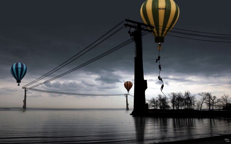 Hot Air Balloons on Wires