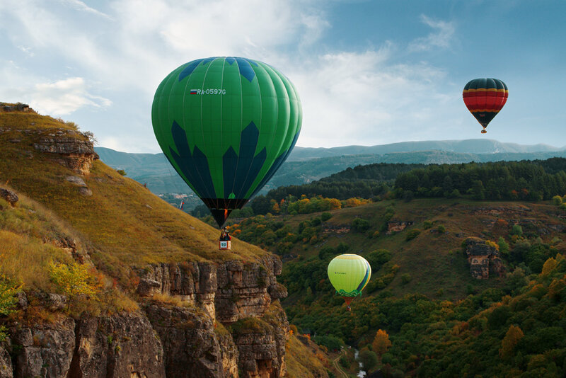 Hot Air Balloons over Canyon