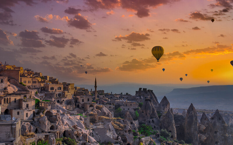 Hot Air Balloons over Cappadocia — Orange