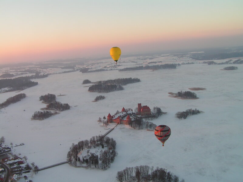 Hot Air Balloons over Castle