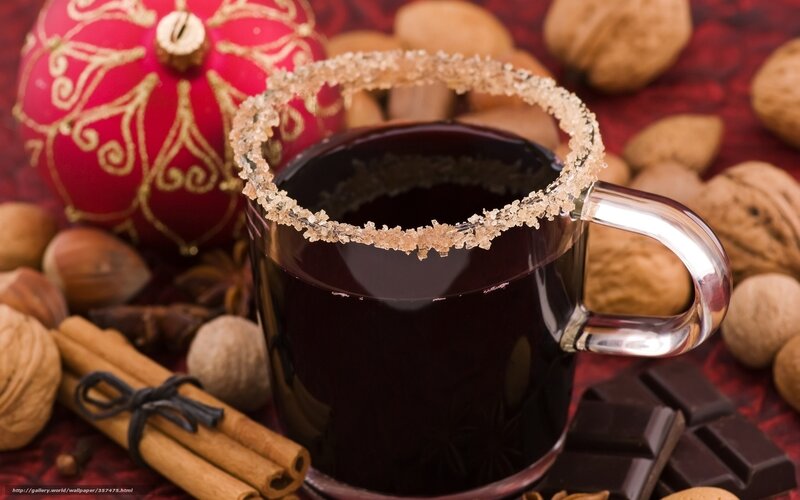 Hot Chocolate in Glass Mug — Red