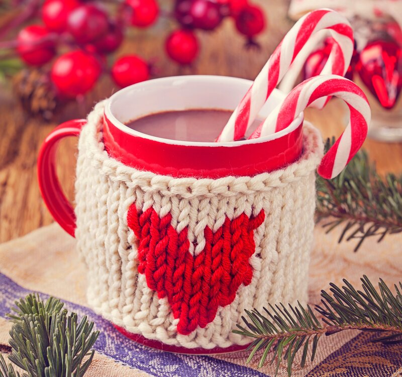 Hot Chocolate in Mug — Red, Cozy