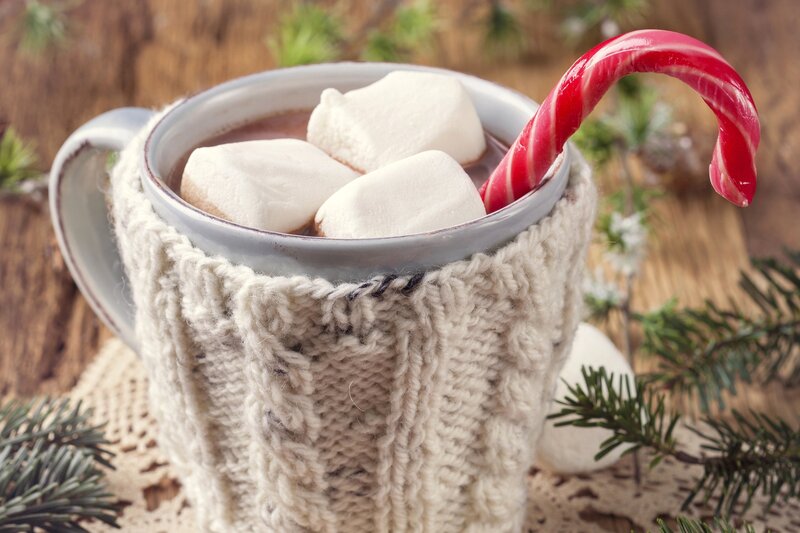 Hot Chocolate in Mug — White, Cozy, Winter