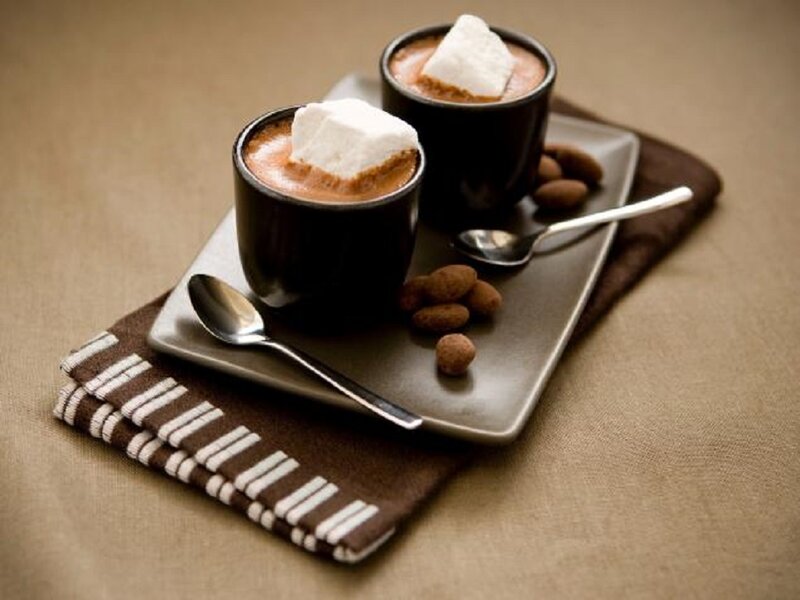 Hot Chocolate with Marshmallows — Brown, Cozy, Photograph, Cups