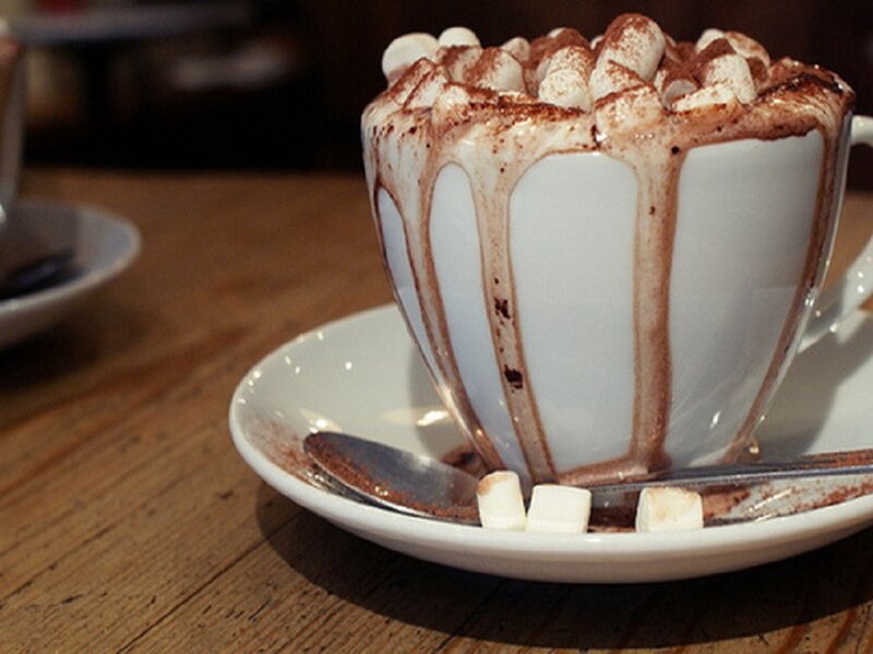 Hot Chocolate with Marshmallows — Brown, Cozy, Photograph