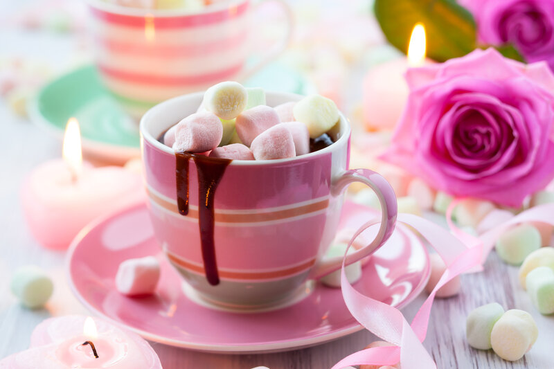 Hot Chocolate with Marshmallows — Pink, Cozy