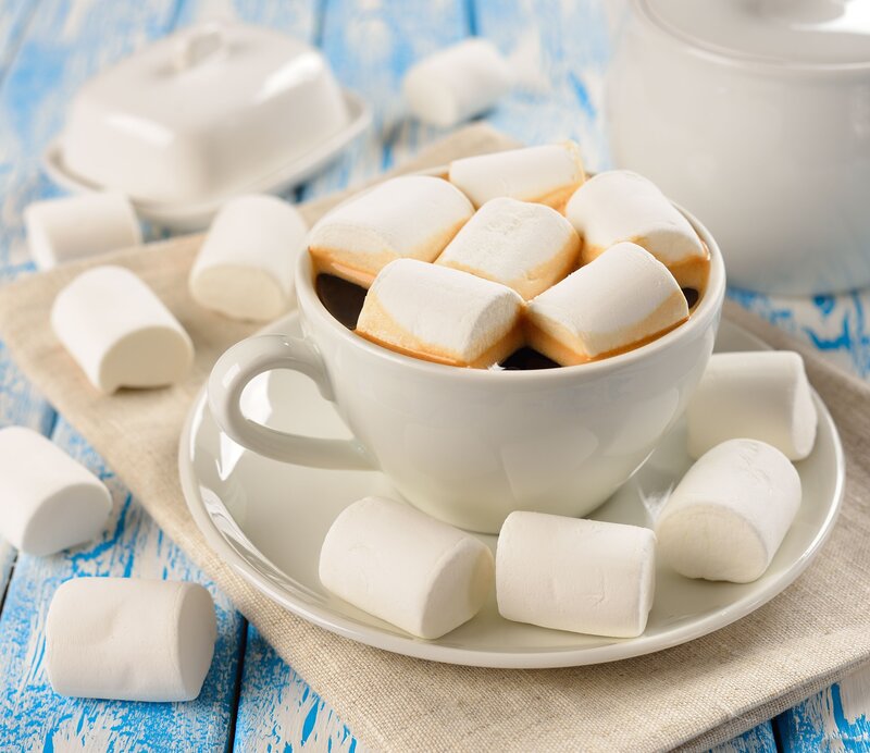 Hot Chocolate with Marshmallows — White, Cozy