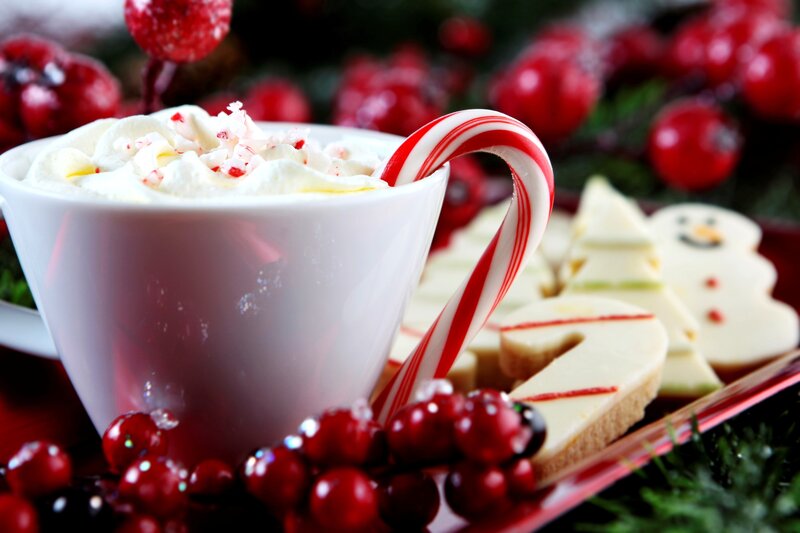 Hot Cocoa with Candy Cane — Red