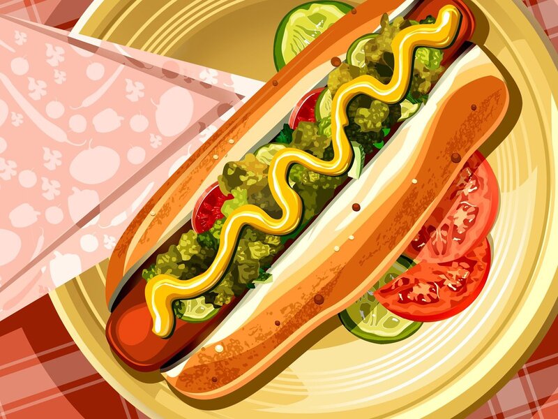 Hot Dog on a Plate