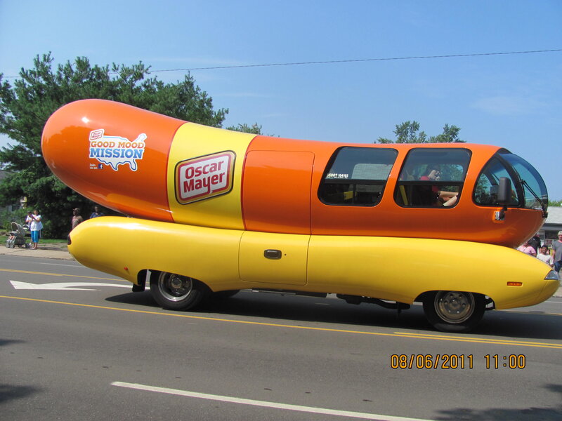 Hot Dog-shaped Vehicle — Orange, Outdoor