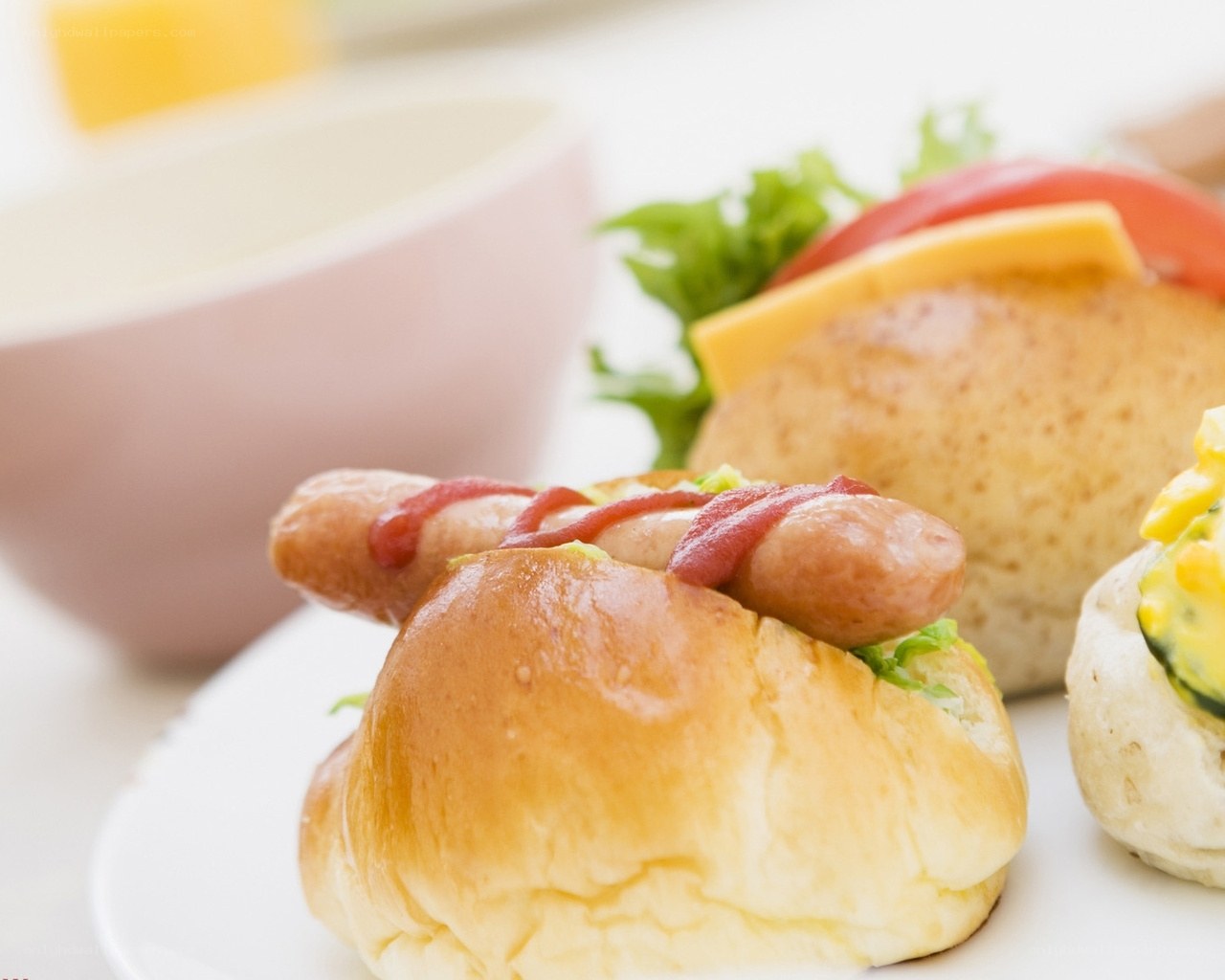 hot dog with ketchup
