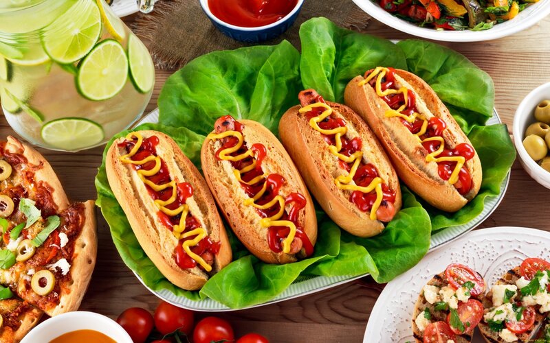 Hot Dogs on a Platter