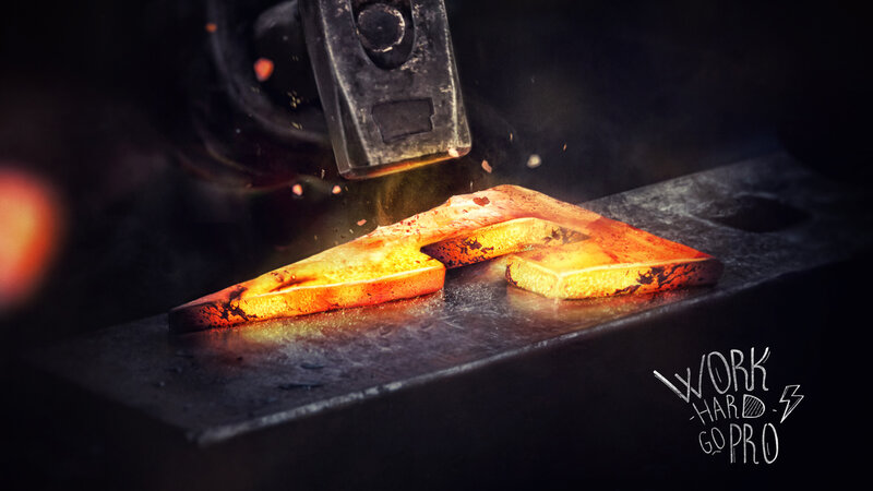 Hot Metal Being Forged — Black