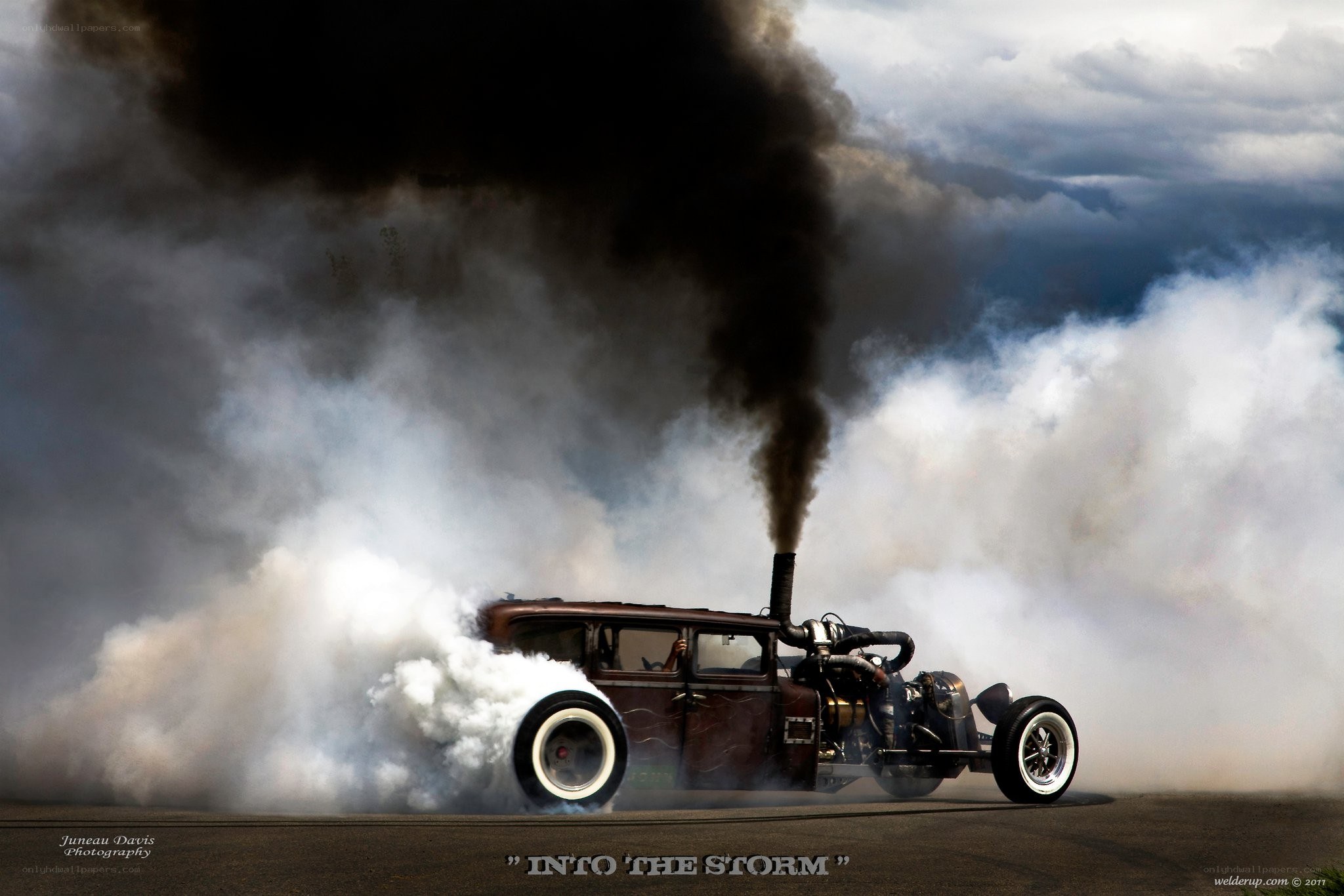 Hot rod burning rubber