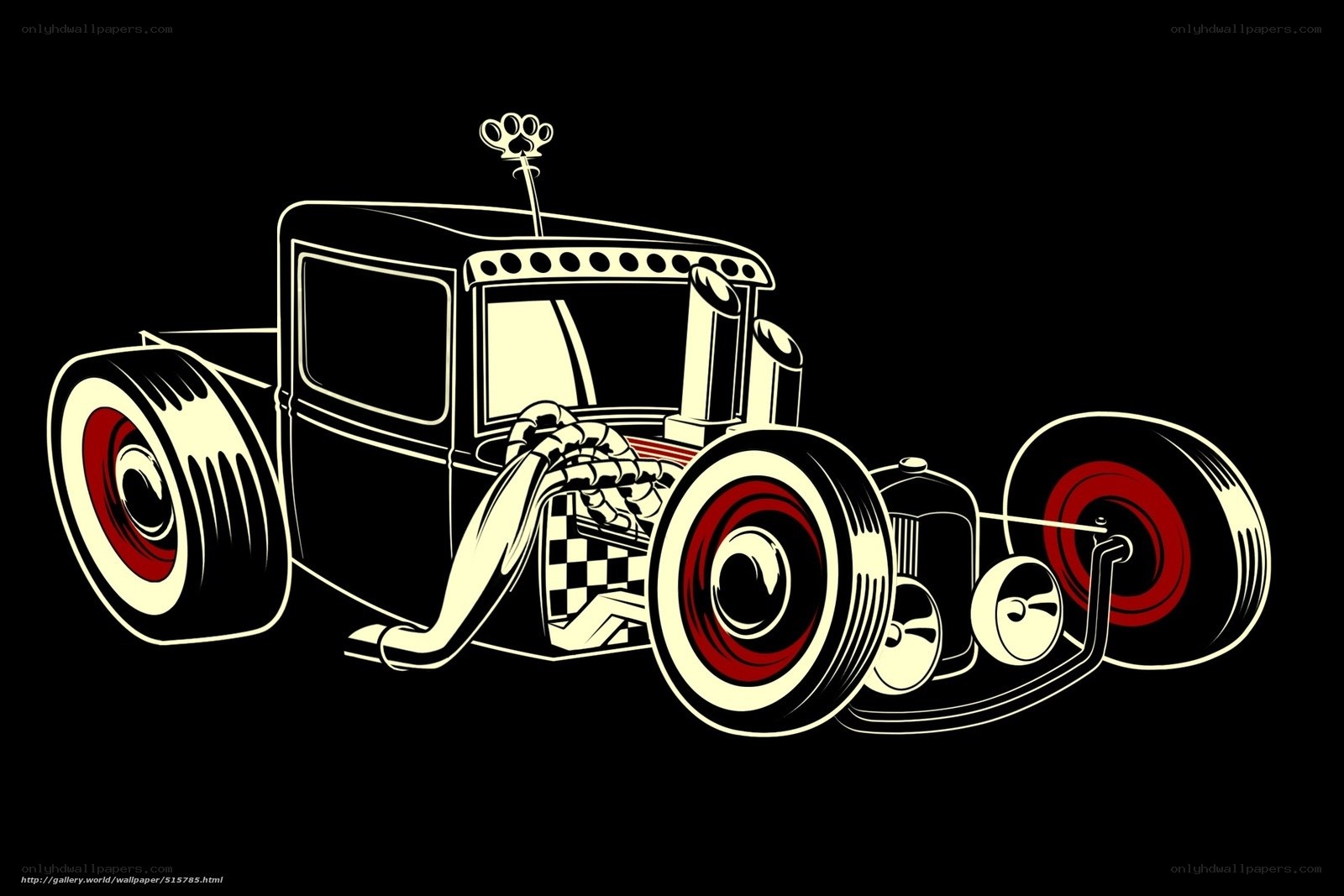 hot rod car illustration