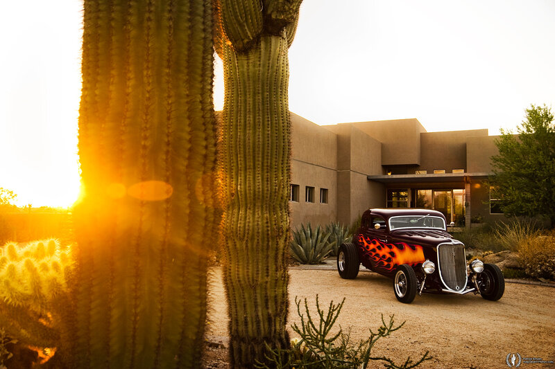 Hot Rod Car with Flames