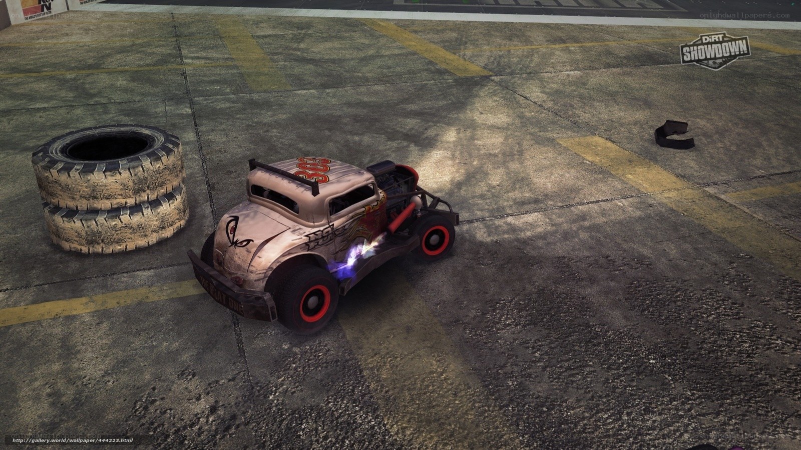 Hot rod in garage