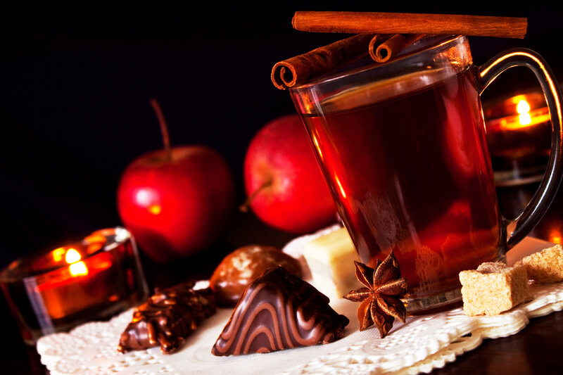 Hot Spiced Cider with Candies