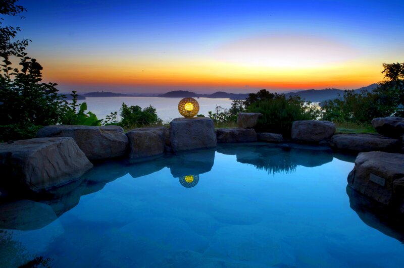 Hot Spring Pool at Sunset
