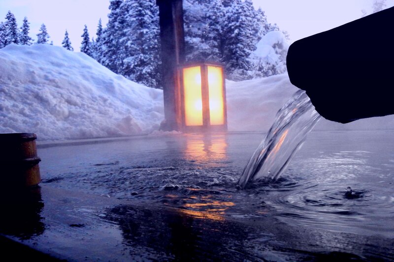 Hot Spring Pouring Water