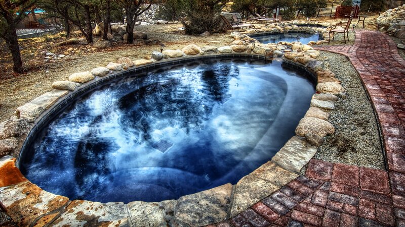Hot Tub in Garden — Blue