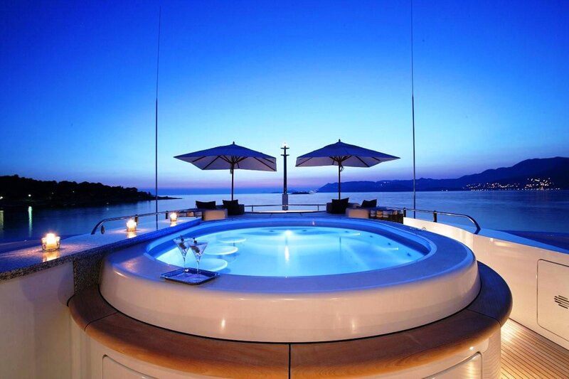 Hot Tub on Yacht Deck — Blue