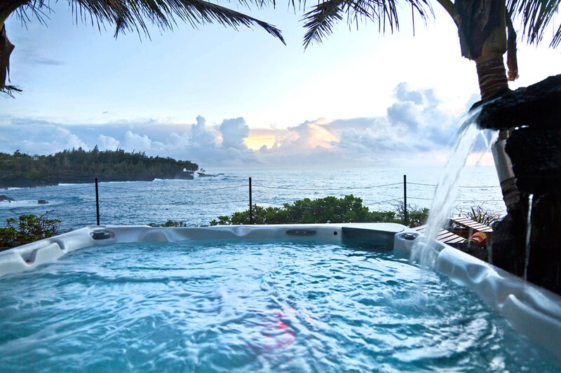 Hot Tub with Ocean View — Blue, Serene, Sunset