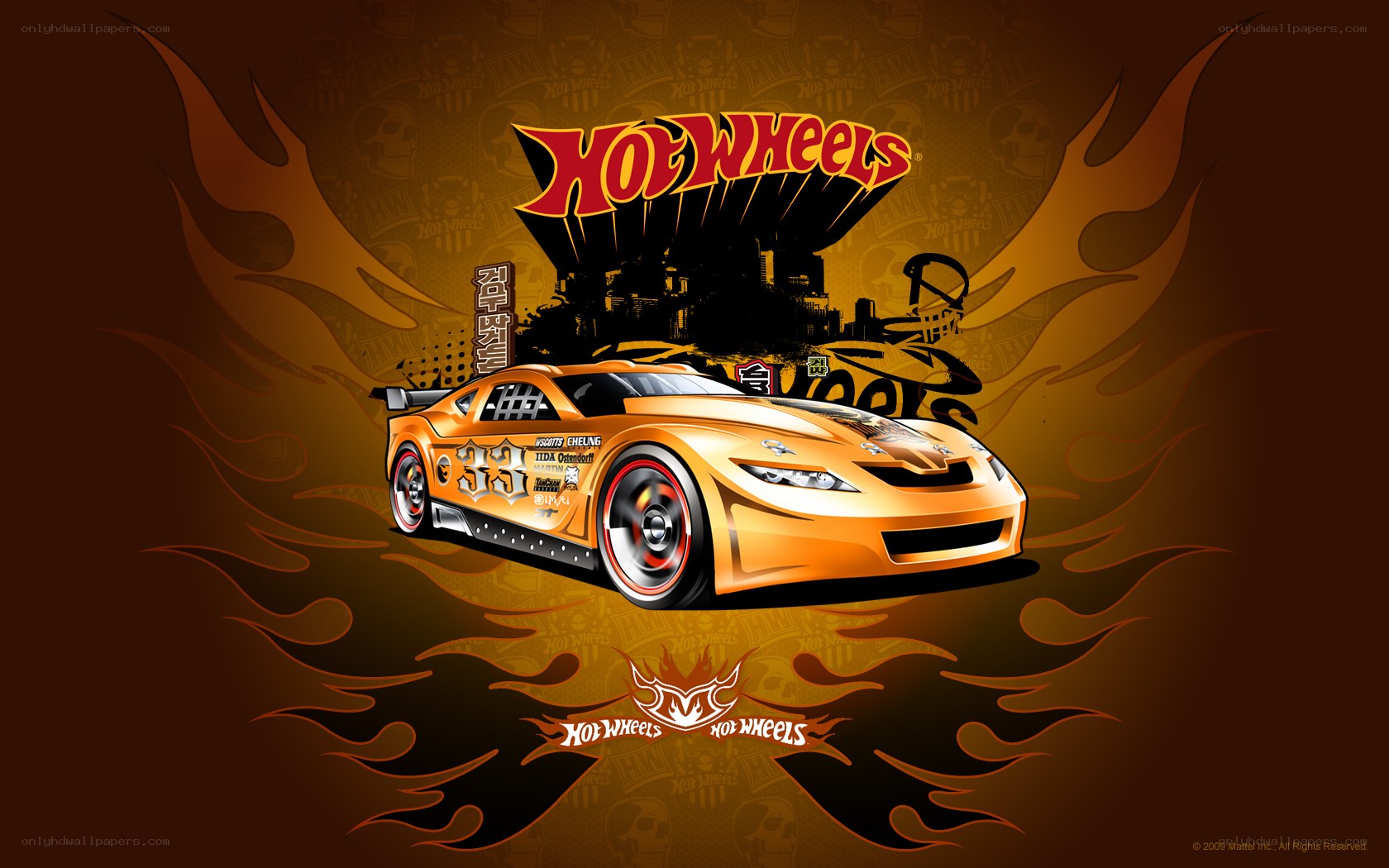 Hot Wheels race car artwork
