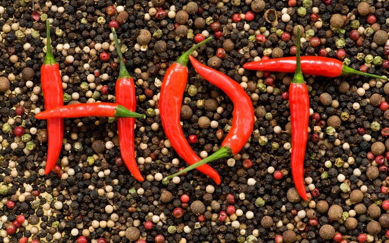Hot word made of peppers