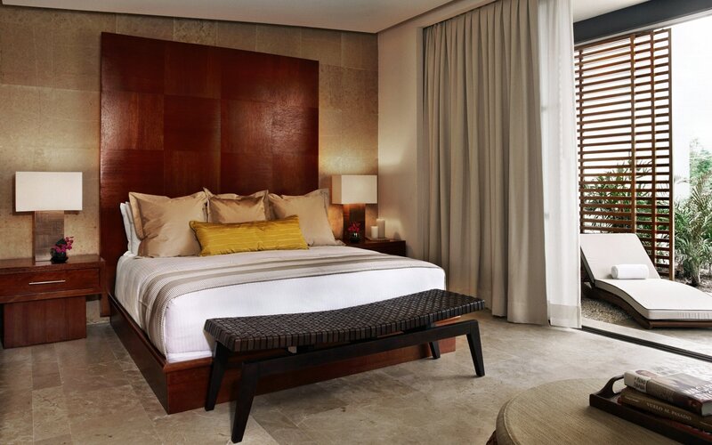 Hotel Bedroom with Bed — Brown