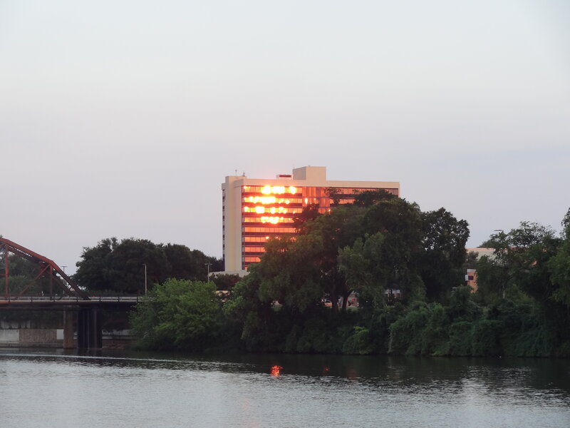 Hotel Building at Sunset