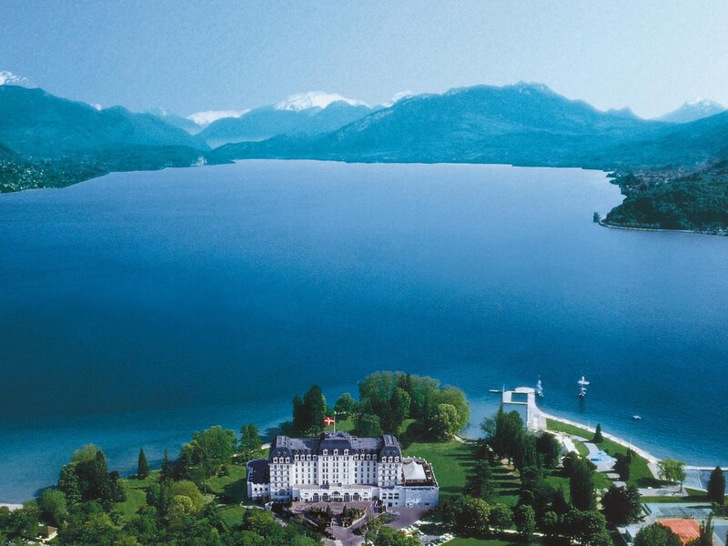 Hotel by Lake — Blue
