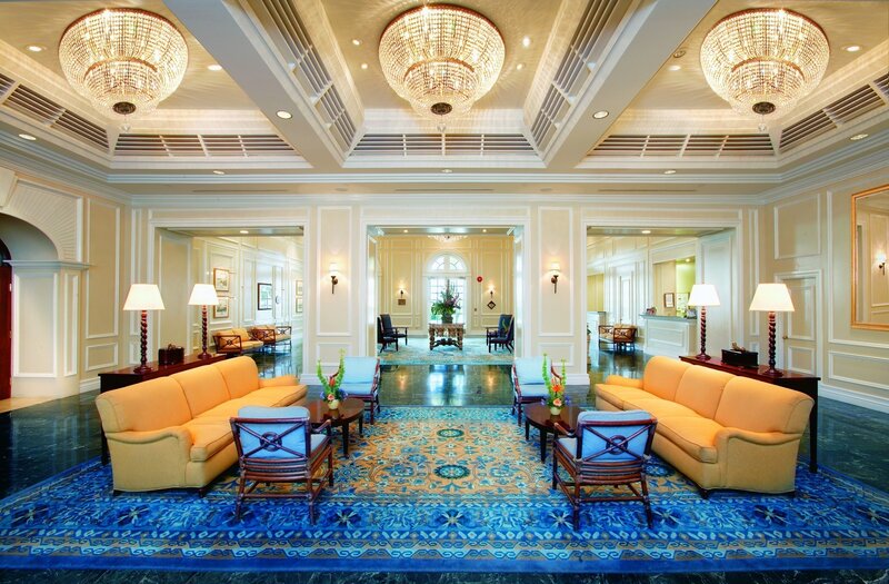 Hotel Lobby Interior — Blue, Elegant