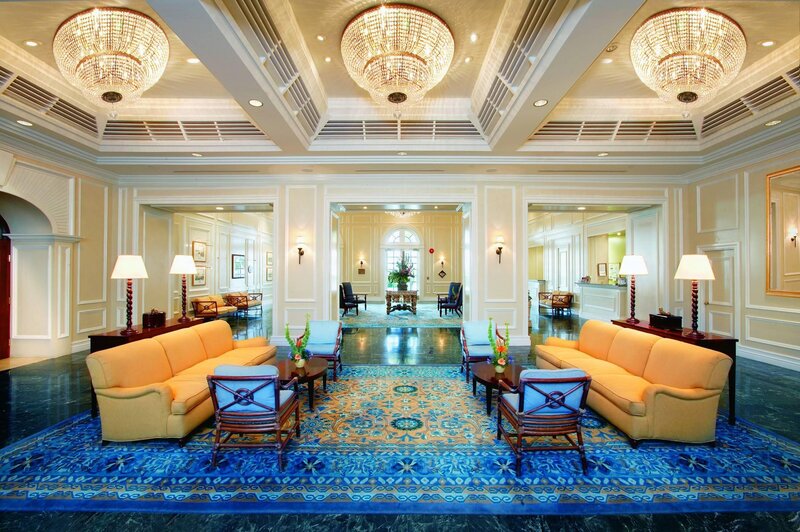 Hotel Lobby Interior — Blue