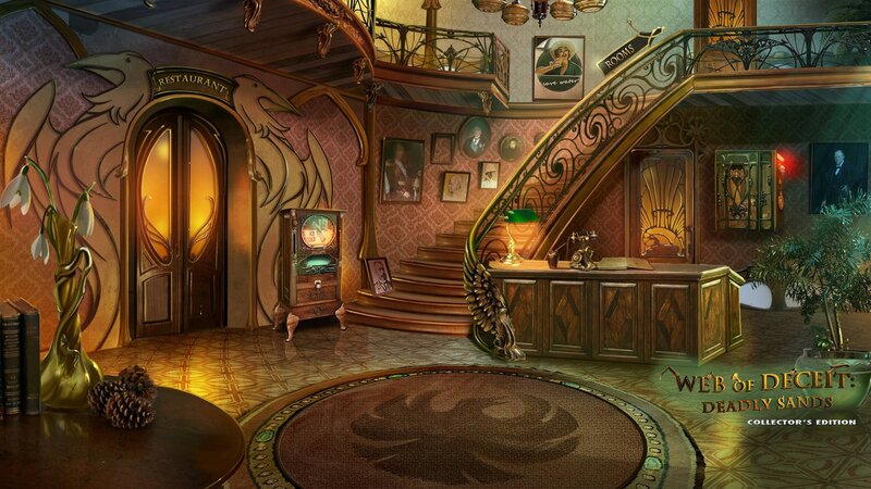 Hotel Lobby Interior — Brown, Mysterious
