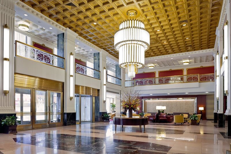 Hotel Lobby Interior — Gold, Luxurious