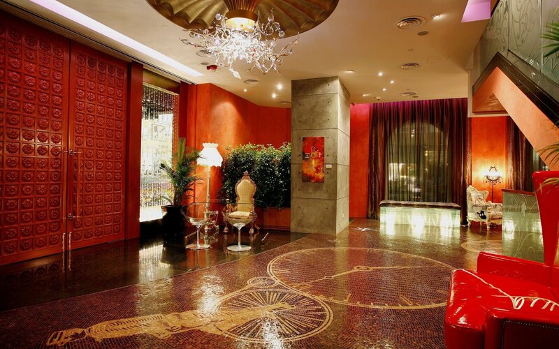 Hotel Lobby Interior — Red