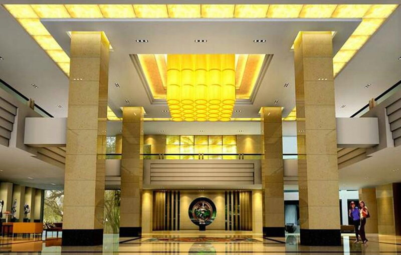 Hotel Lobby Interior — Yellow, Luxurious