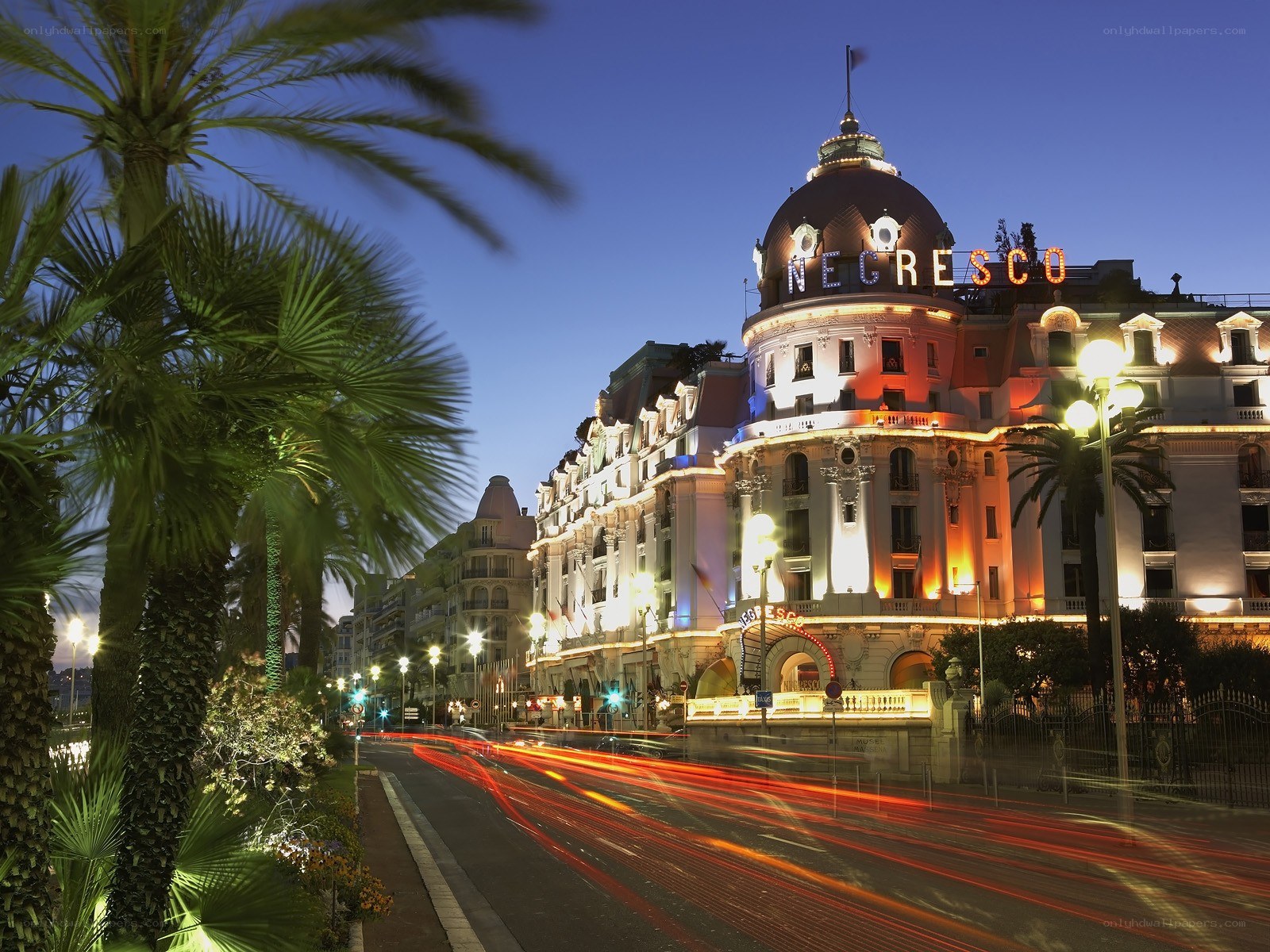 Hotel Negresco at night
