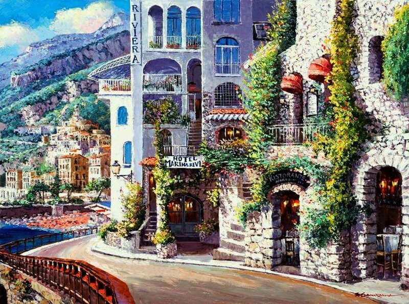 Hotel on Coastal Cliff