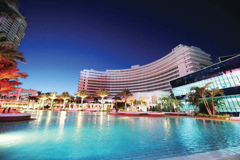 Hotel Pool at Night — Blue, Serene, Photograph