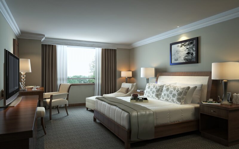 Hotel Room Interior — Beige, Calm